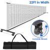 Portable Pickleball Net 22ft Regulation Size Net Pickle Ball Net System with Lockable Wheels Carrying Bag for Driveway Backyard