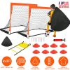 Kids Soccer Goal Training Equipment Set For Backyard Foldable 4x3FT Soccer Net Agility Ladder Inflatable Soccer Field Cones Portable Soccer Practice N