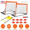 Kids Soccer Goal Training Equipment Set For Backyard Foldable 4x3FT Soccer Net Agility Ladder Inflatable Soccer Field Cones Portable Soccer Practice N