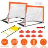Kids Soccer Goal Training Equipment Set For Backyard Foldable 4x3FT Soccer Net Agility Ladder Inflatable Soccer Field Cones Portable Soccer Practice N