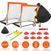 Kids Soccer Goal Training Equipment Set For Backyard Foldable 4x3FT Soccer Net Agility Ladder Inflatable Soccer Field Cones Portable Soccer Practice N