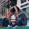 Black Olympic Hex Bar Solid Steel Sleeve 1000lbs Weight Capacity Trap Bar Deadlift Bar with Knurled Handles, for Bodybuilding Training, Squats