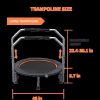 48" Foldable Mini Trampoline Max Load 330lbs/440lbs, Fitness Rebounder with Adjustable Foam Handle