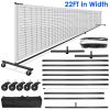 Portable Pickleball Net 22ft Regulation Size Net Pickle Ball Net System with Lockable Wheels Carrying Bag for Driveway Backyard