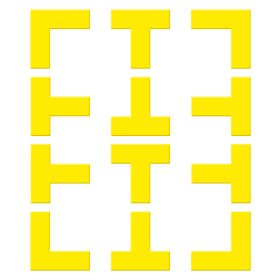 12Pcs Pickle Ball Court Marking Kit 8Pcs T-Shaped Markers 4Pcs L-Shaped Markers Throw Down Silicone Pickleball Court Lines Reusable Boundary Lines wit (Option: Yellow)