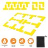 12Pcs Pickle Ball Court Marking Kit 8Pcs T-Shaped Markers 4Pcs L-Shaped Markers Throw Down Silicone Pickleball Court Lines Reusable Boundary Lines wit