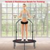 40 Inch Foldable Fitness Rebounder with Resistance Bands Adjustable Home